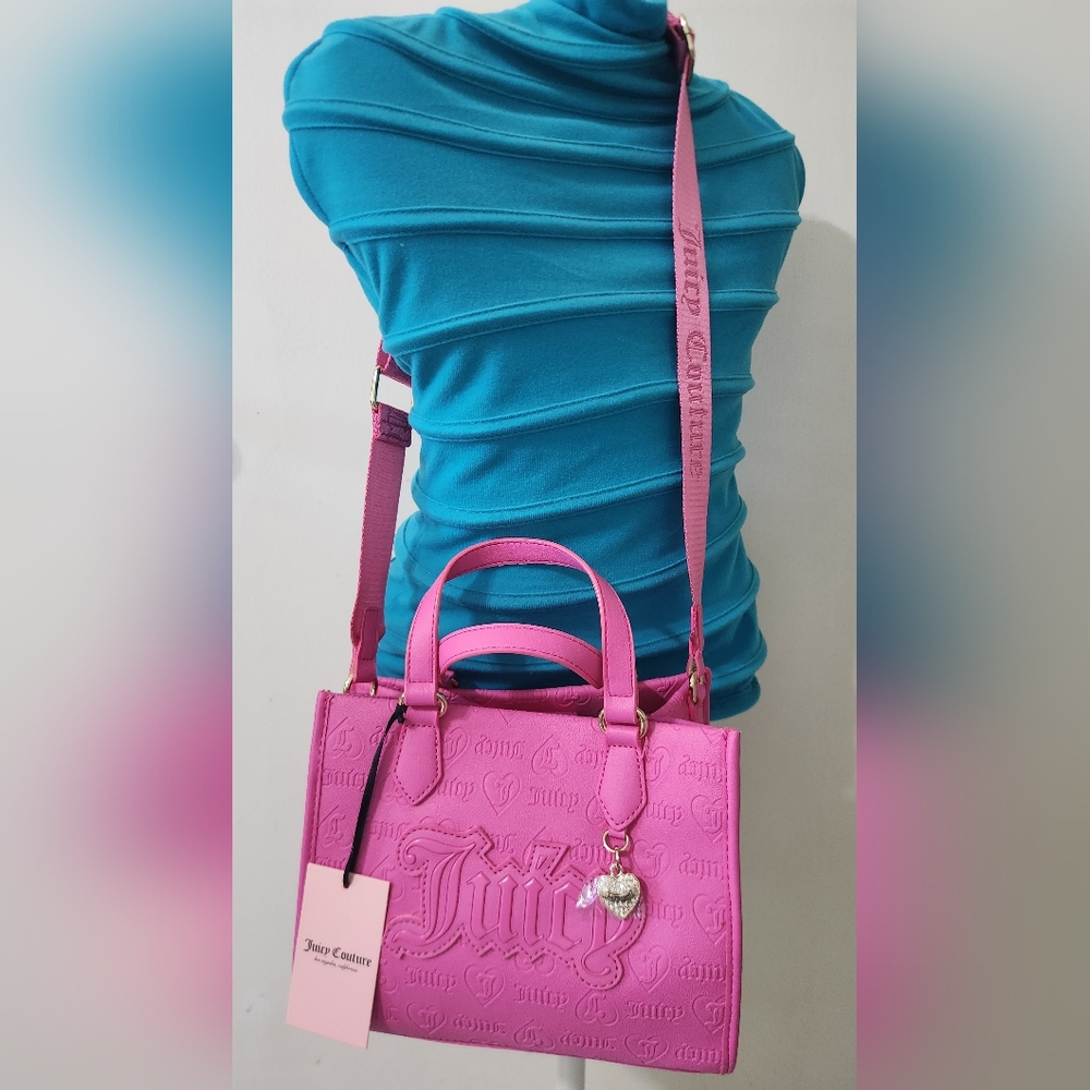 Juicy Couture Pink Crossbody Mini Tote Bag Adjustable Straps